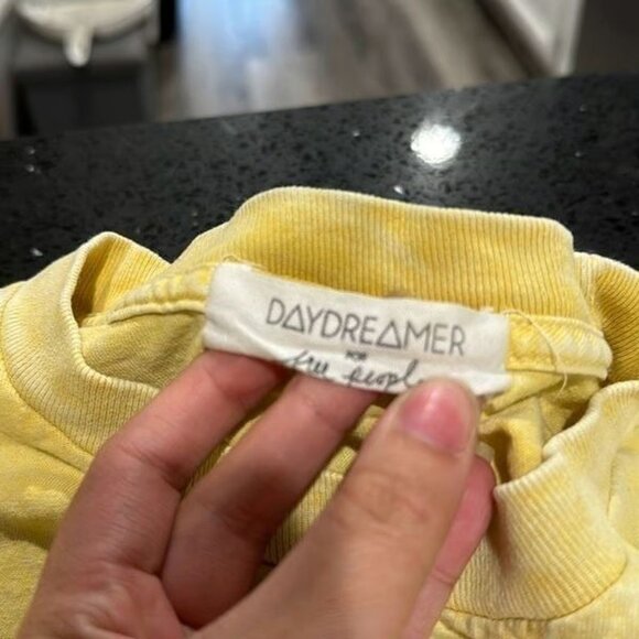 Daydreamer For Free People Rolling Stones Graphic Print Shirt Yellow Size S - Picture 3 of 4